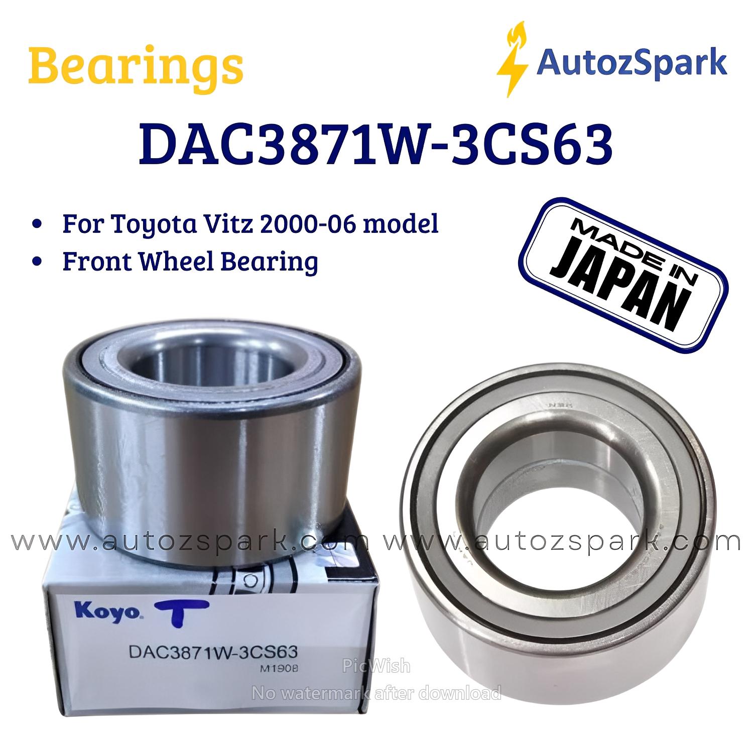 DAC3871W-3CS63 KOYO JAPAN FOR TOYOTA VITZ ( 2000 - 2006 ) FRONT WHEEL BEARING